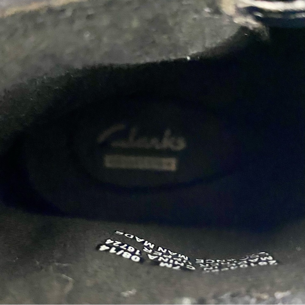 Clarks Christine Sway Black Suede Ankle Boots Women’s Size 7M Dual Zippers - Picture 7 of 10